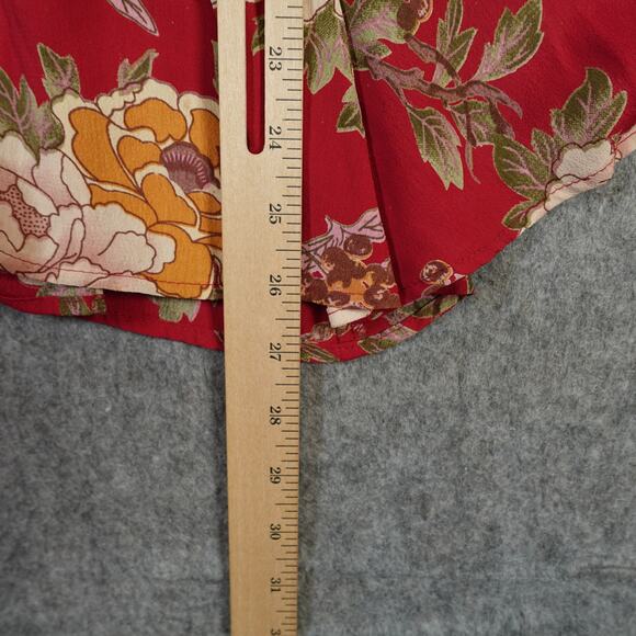 Reformation Dress Womens 0 Petite Canopy Canton Floral Off Shoulder Red Mini - Picture 5 of 8